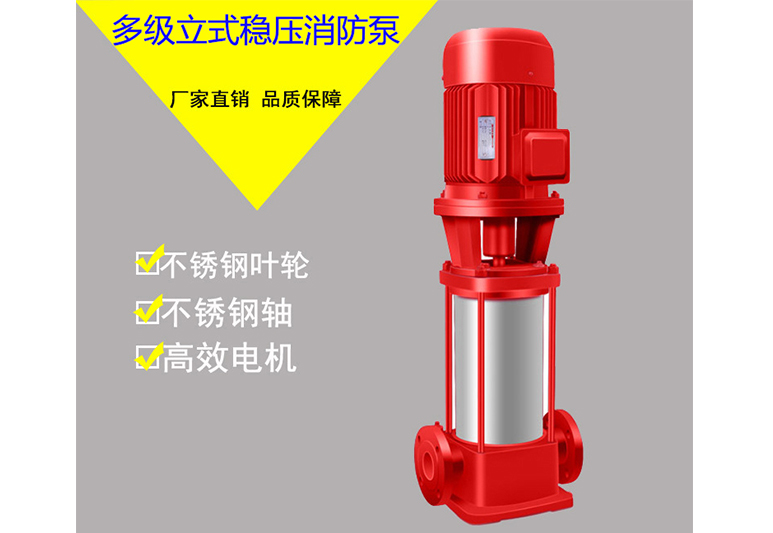 稳压消防泵组W多级,XBD6.0/2W-GDL立式消防泵,高压恒压多级消防泵